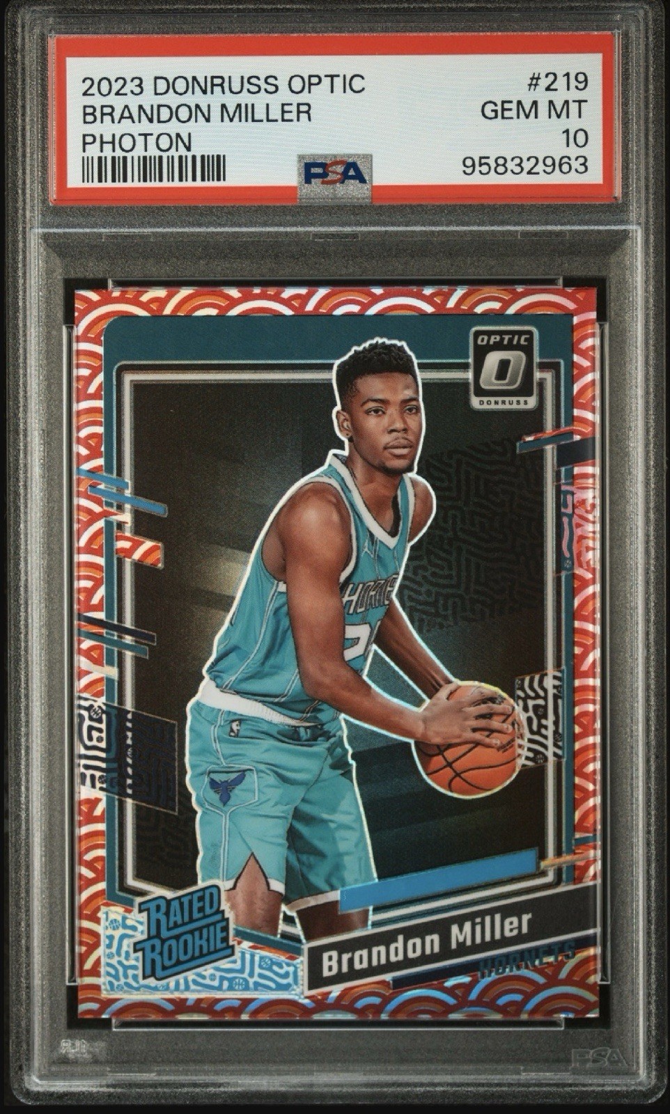 2023-24 Panini Donruss Optic Brandon Miller #219 Photon Prizm SSP - PSA 10 Gem