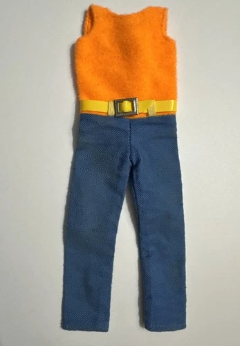 Vintage Barbie Skipper Doll Clothes Summer Slacks Orange Fleece Variation
