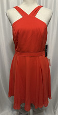 New Lulus Dress Size M Halter Fit And Flare Red Mini Skater