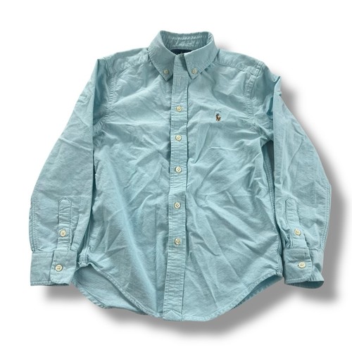 Ralph Lauren Button Down Shirt Boys Small 8 Light Blue Longsleeve Preppy Pony - Picture 2 of 4