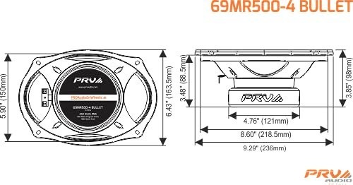 PRV AUDIO 6X9 MID Range Bullet 500W 4OH - Bild 9 von 9