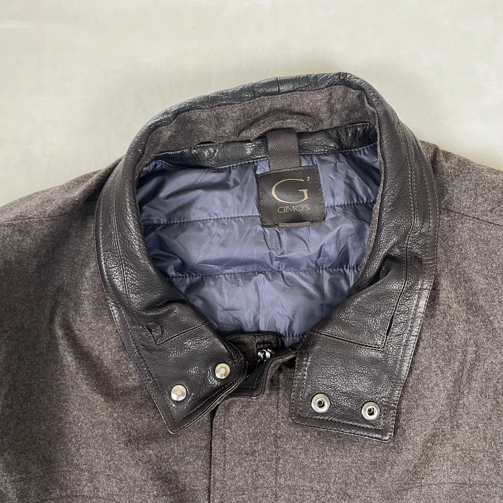 Gimo's Coat Mens 54 Brown Wool Cashmere Loro Piana Storm System Overcoat Italy - product detail image 2