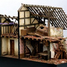 1:35 Scale Diorama Model Kit European Brick Built House Ruined Building Military