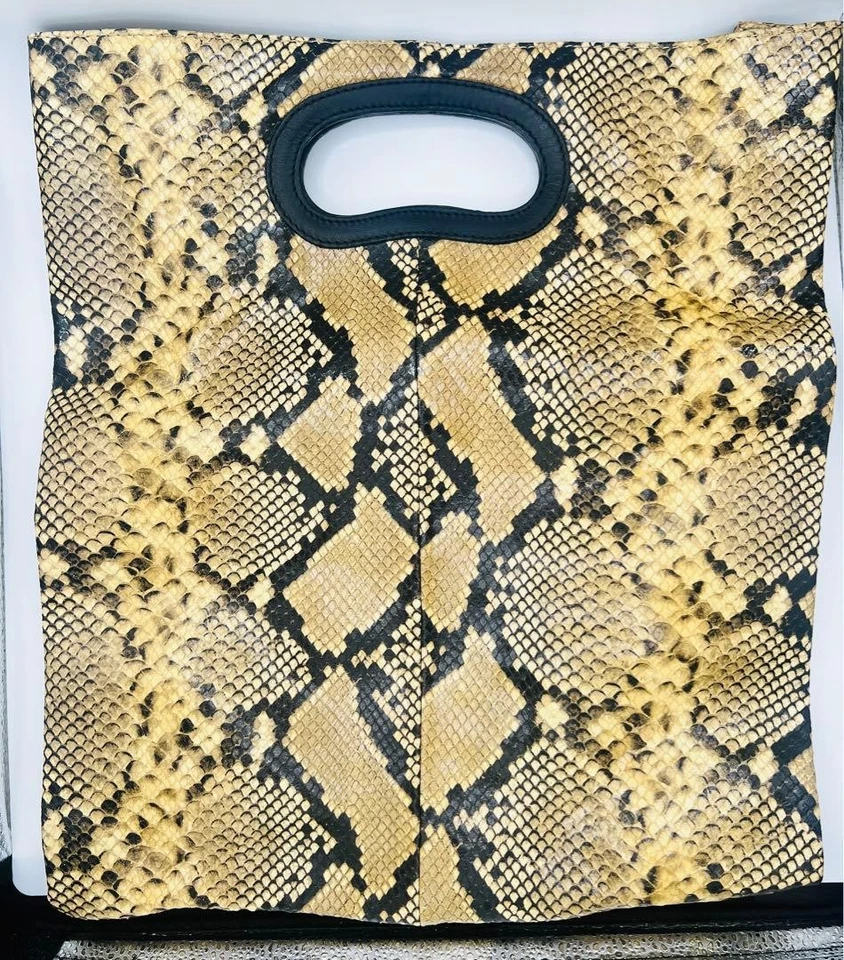 Via Repubblica Bolso de Mano Bolso Cartera con Bolsa de Cuero en Amarillo NUEVO Foto 2 de 4