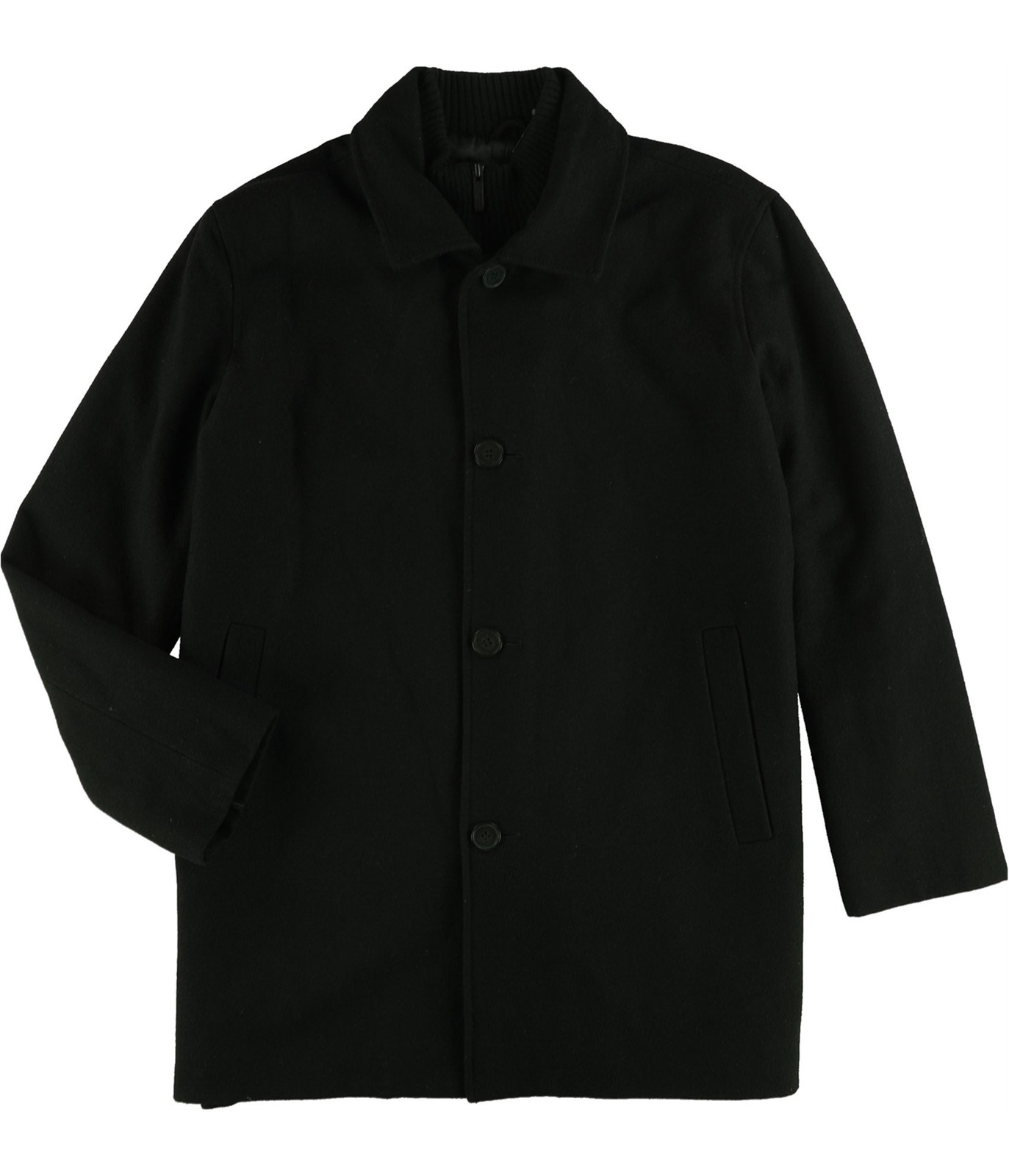 Kenneth Cole Mens Wool Blend Coat Black Medium 30590₽