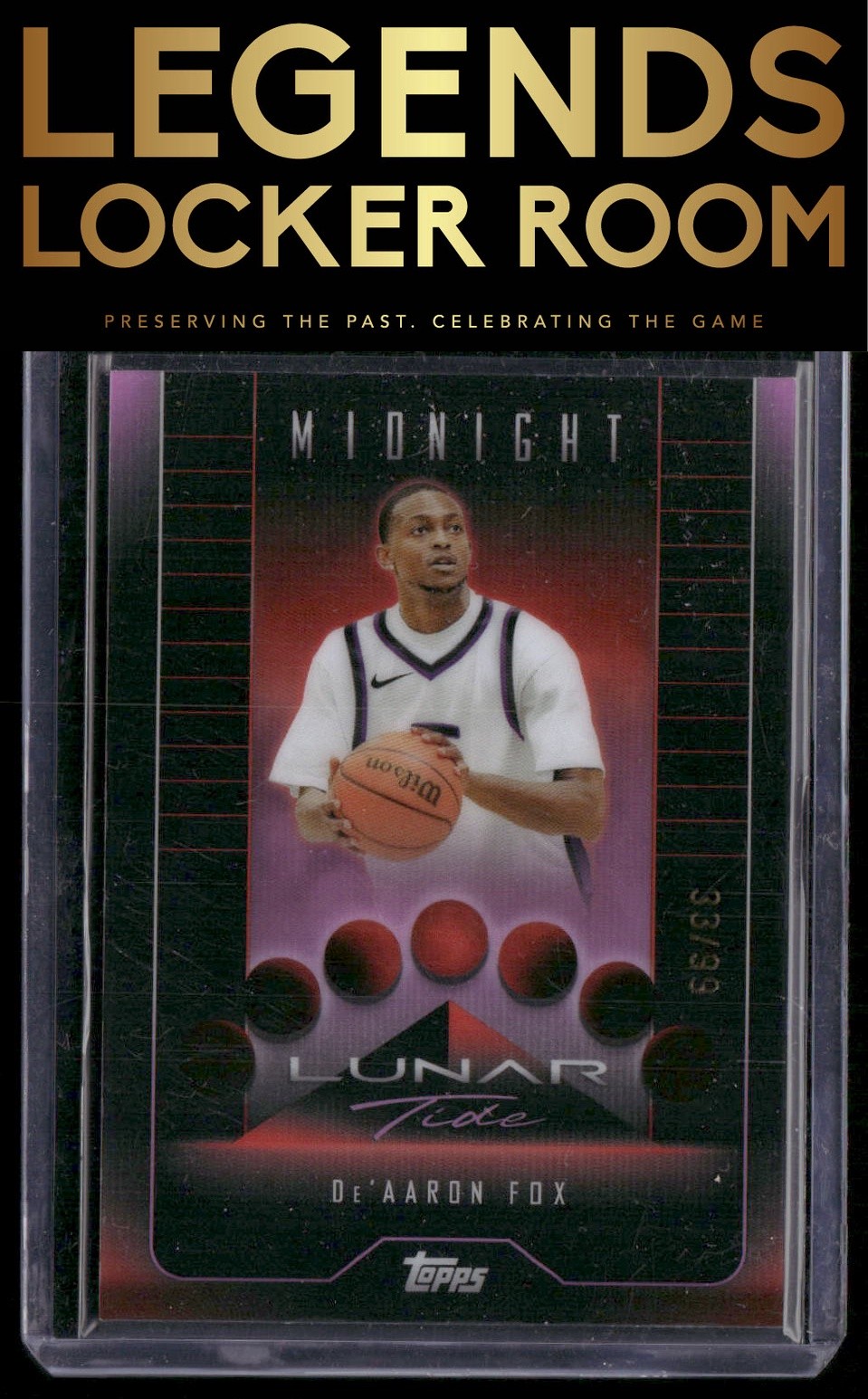 2023-24 Topps Midnight #LT-4 De'Aaron Fox Lunar Tide Twilight #/99