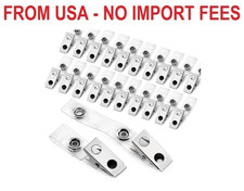 30 Pcs Metal Badge Clips With Clear PVC Straps - Double Holes ID Holder for Name