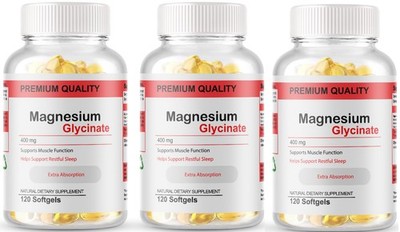 Magnesium Glycinate 400mg  360 Capsules For Sleep, Stress Relief Support Bone