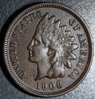 1908 INDIAN HEAD CENT - With LIBERTY & DIAMONDS - XF EF