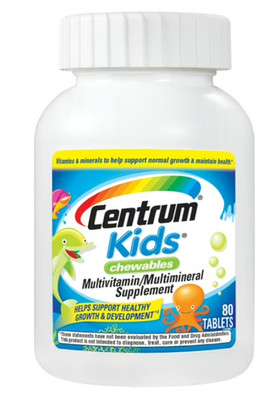 2 pack Centrum Kids Multivitamin Supplement Chewable Fruit 80 Count