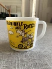 Vtg Bullwinkle And Rocky Westfield Heat Proof Milk Glass Coffee Cup