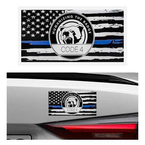 2 calcomanías de bandera de línea azul fina para automóvil Car soporte policial