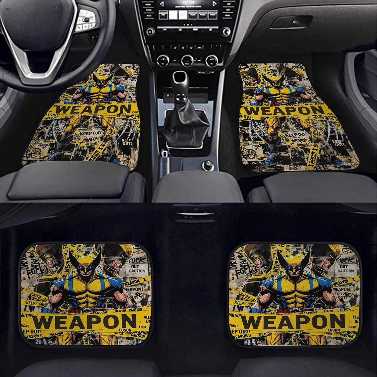 Wolverine Car Floor Mats - Marvel Comic Auto Accessories for Car Interior Decor