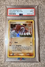 2005 POKEMON EX EMERALD #14 GROUDON-REVERSE FOIL PSA 9