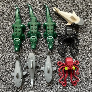 Lego Tiere Konvolut Restposten gemischte Sammlung Hai Alligator Krokodil Oktopus