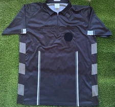 OFFICIAL USSF SOCCER REFEREE JERSEY SHORT SLEEVE BLACK MENS XL