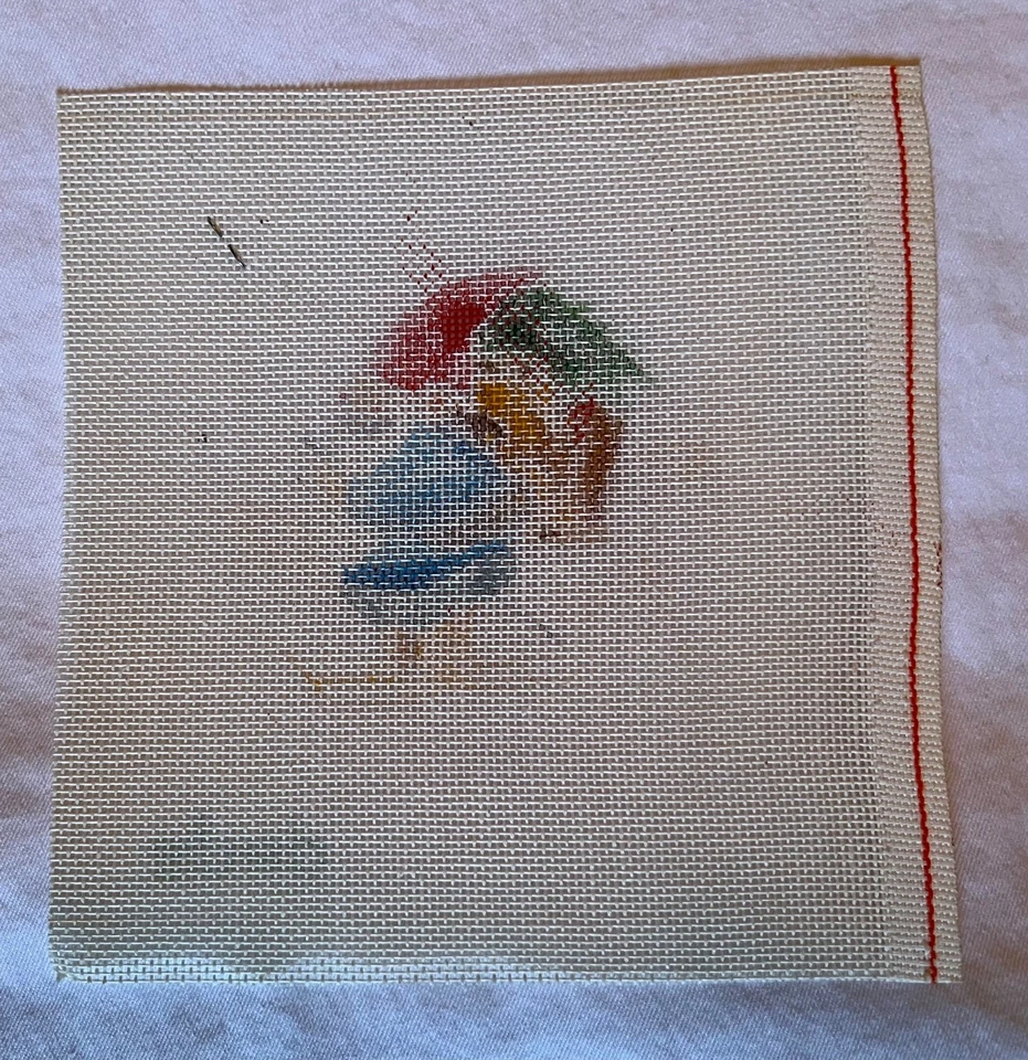 Christmas Elf on skis ornament Canvas Vintage by dede, new - Image 3 of 3