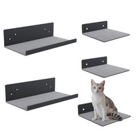 Qls Katzen Kletterwand Set Mit Filz 2 Liegen 3 Stufen Zur Wandmontage Schwarz