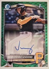 2025 Bowman Chrome Jhonny Severino 1st Bowman Green Reptilian Auto /99 Pirates