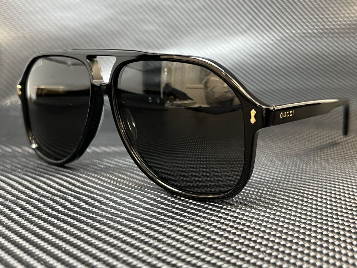 GUCCI GG1042S 001 Black Aviator 60 mm Men's Sunglasses
