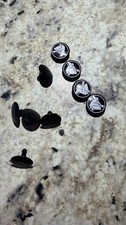 High Quality 4 SOLID BLACK MATTE RIVETS, BUTTON REPLACEMENT FITS CROCS Ship