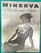 1938 MINERVA Styles & Stitches Knitting Patterns Vintage 30's Style Noir Photos