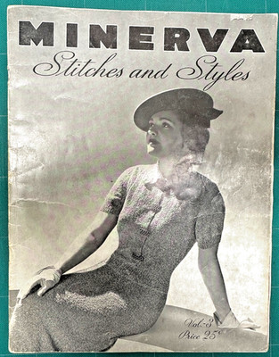 1938 MINERVA Styles & Stitches Knitting Patterns Vintage 30's Style Noir Photos
