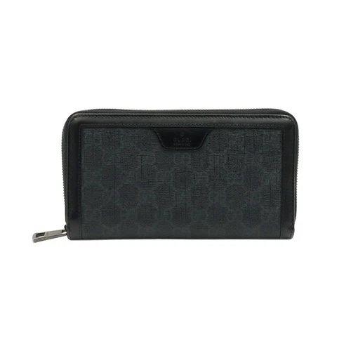 Portefeuille long Gucci GG Supreme toile cuir noir fermeture éclair 322147 76642472