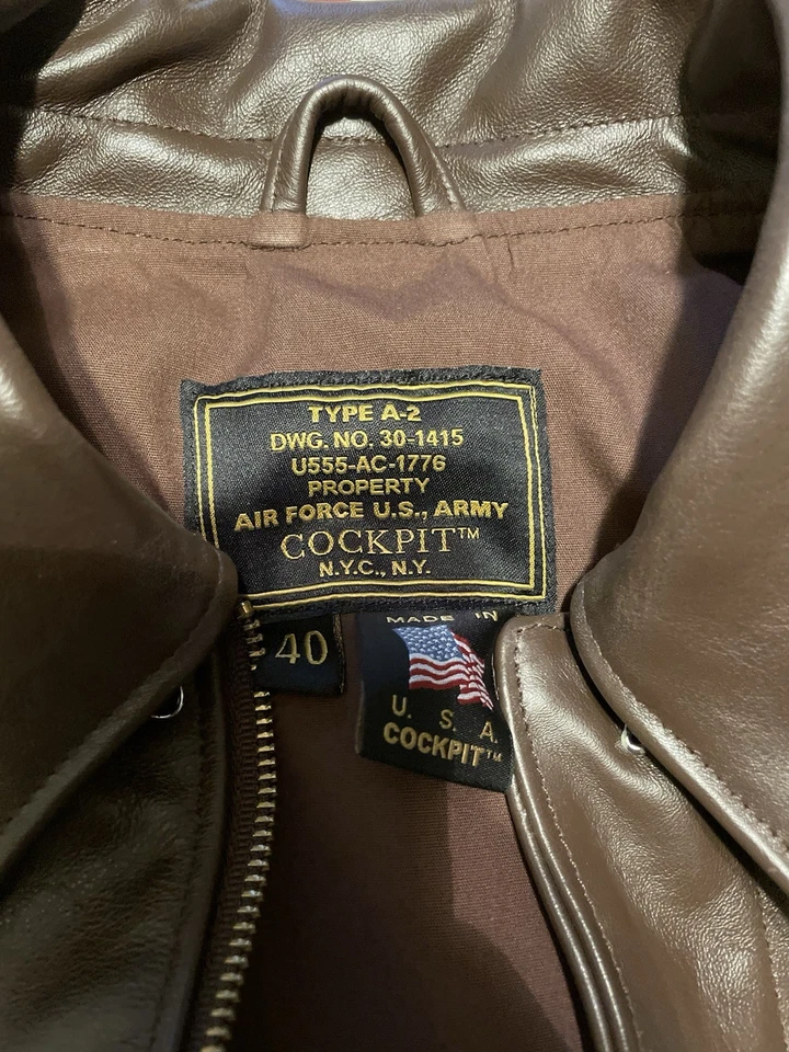 Chaqueta Segunda Guerra Mundial Edición Gobierno A-2 Z2107H en Marrón Talla 40 Foto 3 de 4