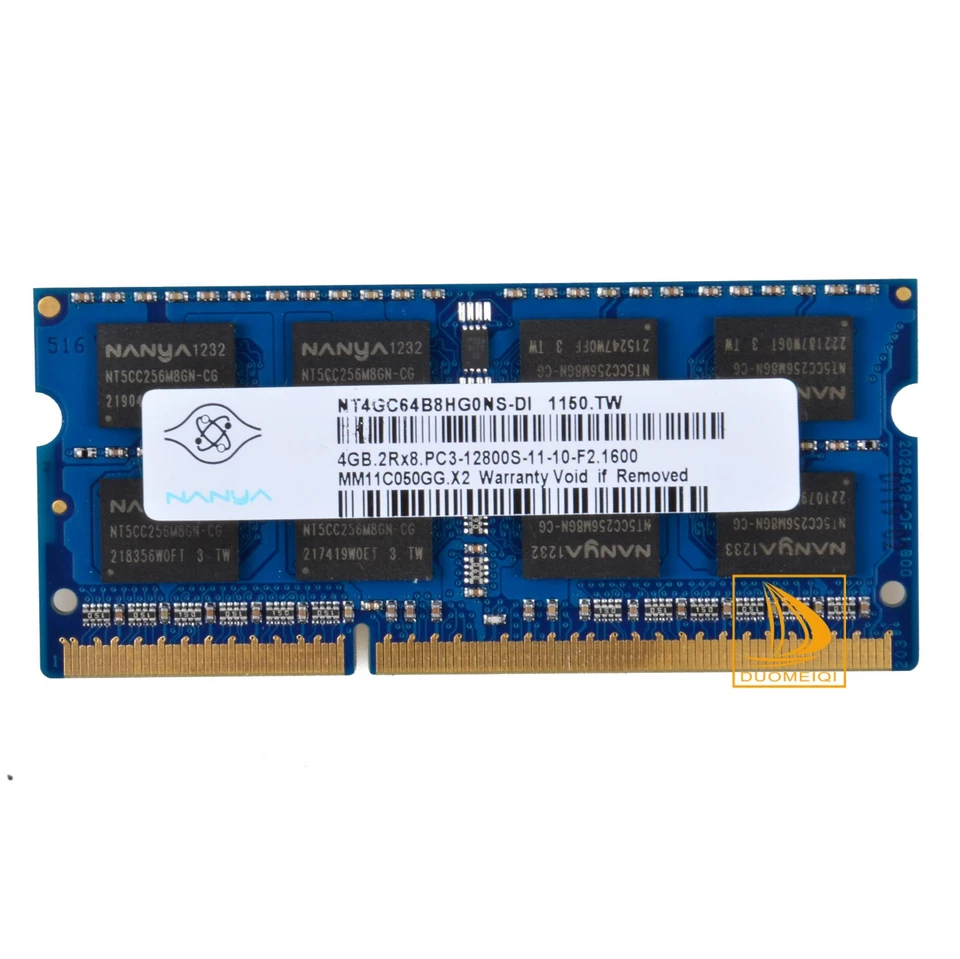 2PCS Nanya 4GB 2RX8 PC3-12800S DDR3 1600Mhz 204Pin SODIMM Laptop Memory RAM - Image 2 of 4