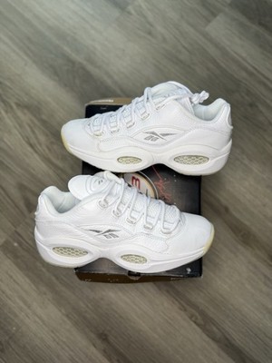Size 9.5 - Reebok Question Low White Pure Silver