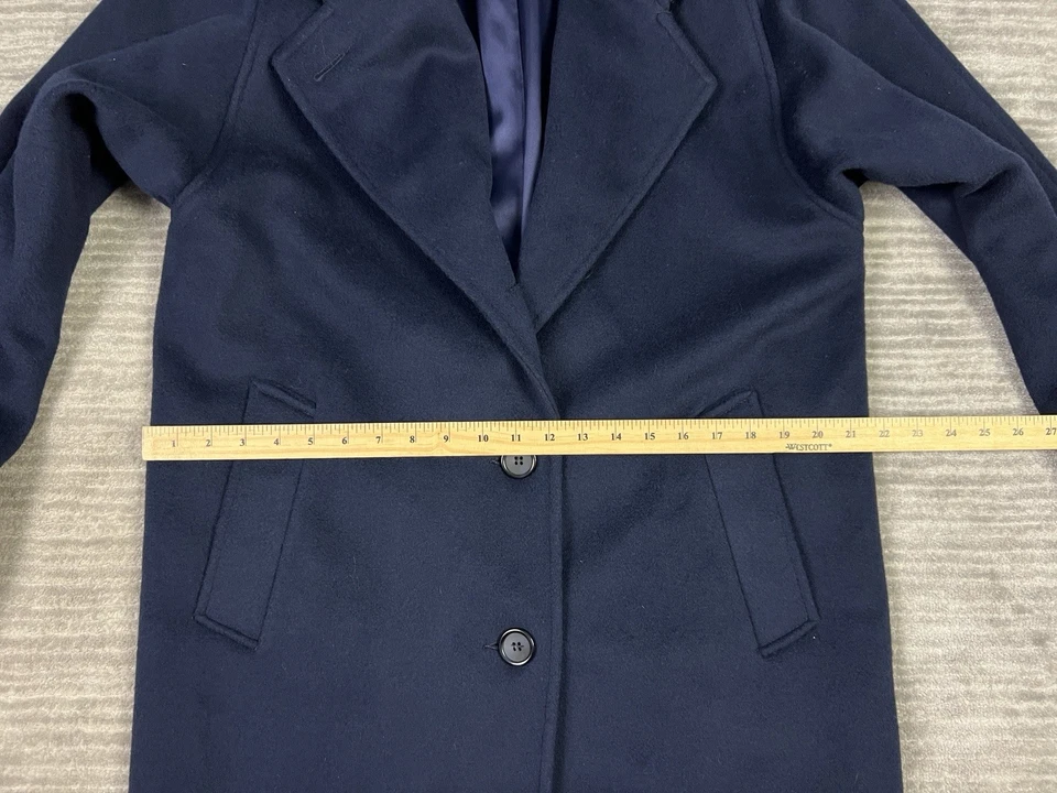 Vintage Larry levine Classics Coat Womens 10 Blue 100% Wool USA Union Made Long - Image 4 of 4