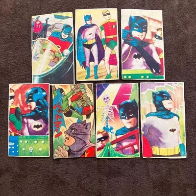 Batman Robin Vintage Menko Cards 7 Piece Lot Japan - Photo 1/4