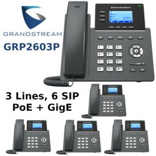 5 Grandstream GRP2603P 3-Line 6 SIP Office Phone Dual Gigabit PoE