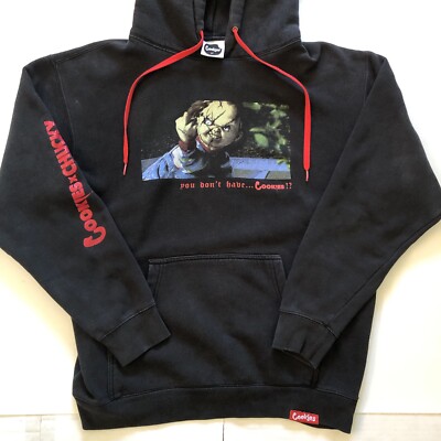 Cookies SF x Chucky Child's Play Doll Pullover Hoodie Black Medium RARE  *Faded* | eBay
