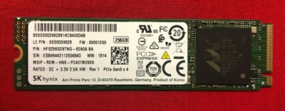 SK HYNIX PCIe GEN3 x 4 256GB SOLID STATE DRIVE SSS0Q59628
