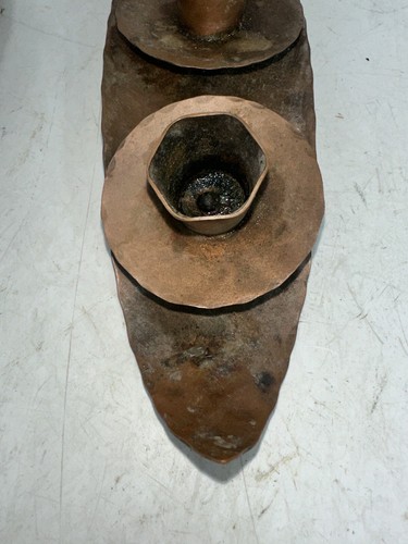 Pair Vtg Chippewa Copper Burwood Products Candle Holder Hammered Solid Copper - Picture 5 of 13