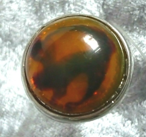 3 varietà: imponente + grande anello gioiello folcloristico ambra + intarsio argento Tibet - Foto 3 di 5