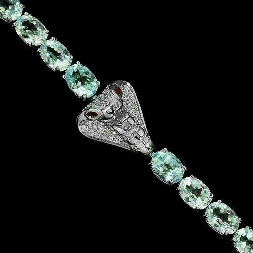 Silver Bracelet Topaz Genuine Natural Gems Solid Sterling 7 1/2 to 9 1/2 Inch - Picture 23 of 24