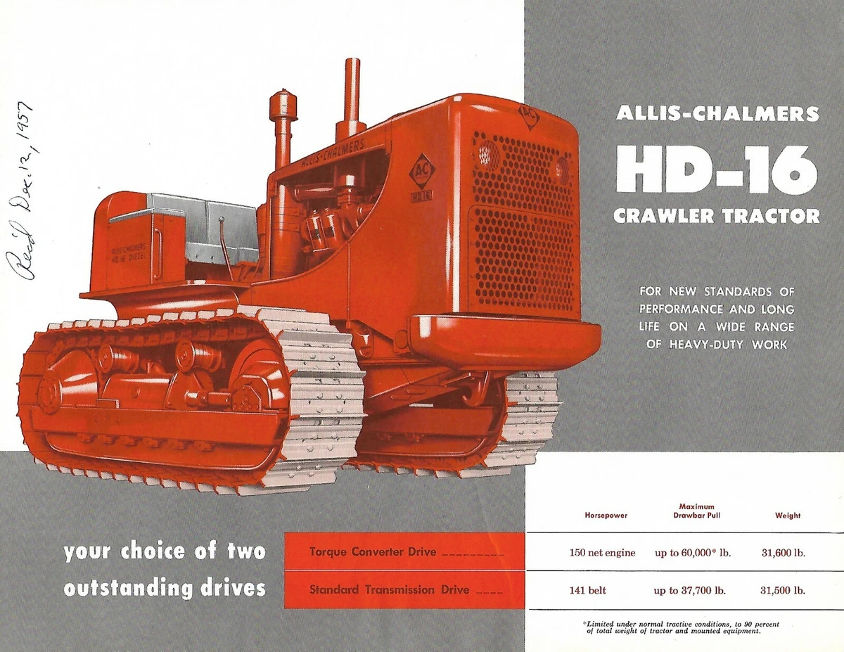 Allis-Chalmers Vintage Construction Manuals & Brochures for sale