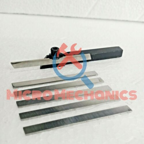MINI PARTING CUT OFF TOOL HOLDER 8MM SHANK + 6X M2 HSS Blade + Allen Key UNIMAT - Picture 1 of 4