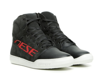 Dainese York D-WP Red Motorcycle Shoes Size 42 Waterproof Carbon Red