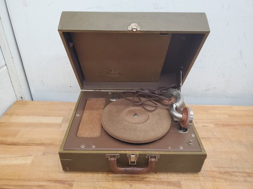VINTAGE PHONOLA MOD 3 PORTABLE RECORD PLAYER W/ SPEAKER - READ | eBay