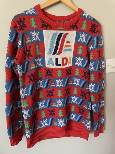 ALDI Mania Christmas jumper size small snowflake Xmas limited edition Heavy Knit - Picture 2 of 22