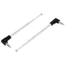 FM Radio TV 4 Sections 3.5mm Audio Jack Telescopic Antenna Aerial 274mm 2PCS