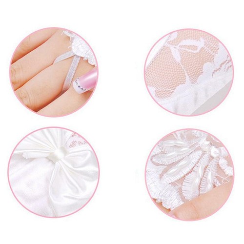 Women Long Opera Party 20s Satin Stretchy Adult Size Lace Tea Party Gloves US - 第 4/16 張圖片