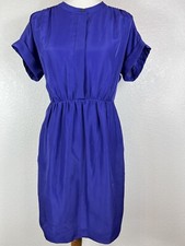 J Crew Deep Purple Silky A-Line Blouson Dress Business/Executive Sz Small