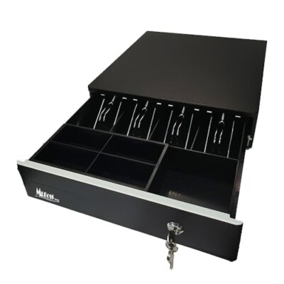Metal Cash Drawer auto open for printer POS connect by RJ11 Key-Lock Media Slot