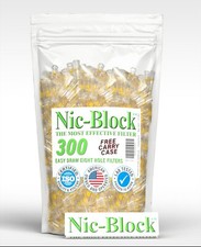 NEW NIC-BLOCK  Cigarette Filter Bulk Economy Reusable 300  FILTERS TIPS FREECASE