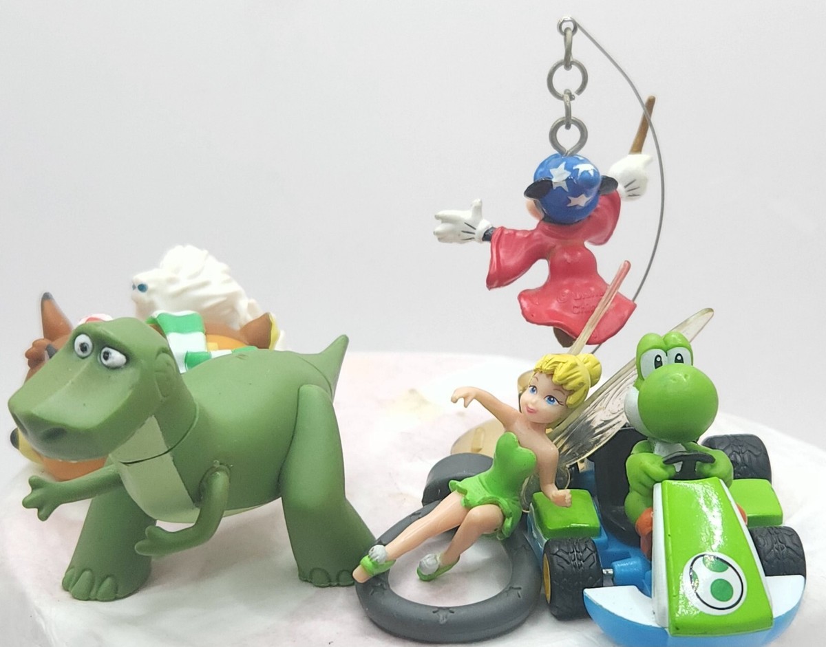 Lot Of 6 Collectible Toys-Rex, Fantasia, Monsters Inc,Tinker Bell